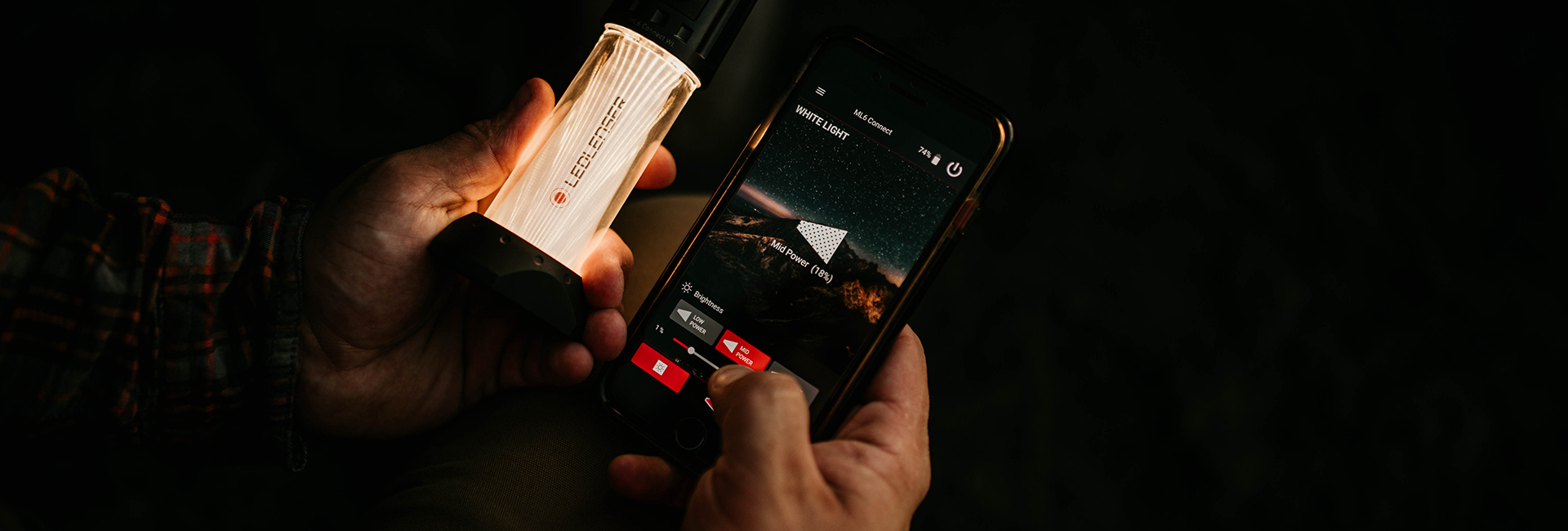 Campinglampe wird mit Smartphone App gesteuert