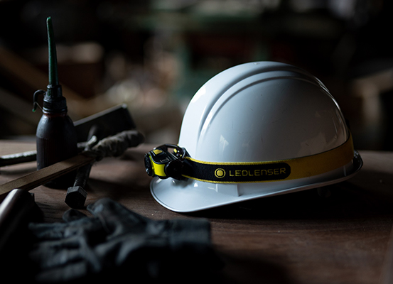 A helmet with a headlamp