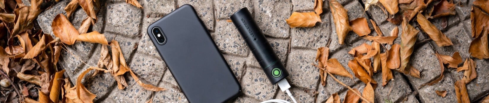 A Smartphone is connected to a power bank